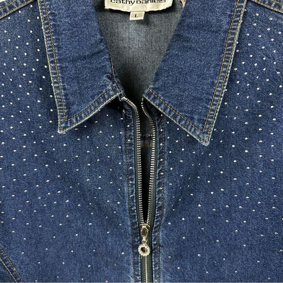 CATHY DANIELS DENIM ZIP JACKET - Picture 2 of 6
